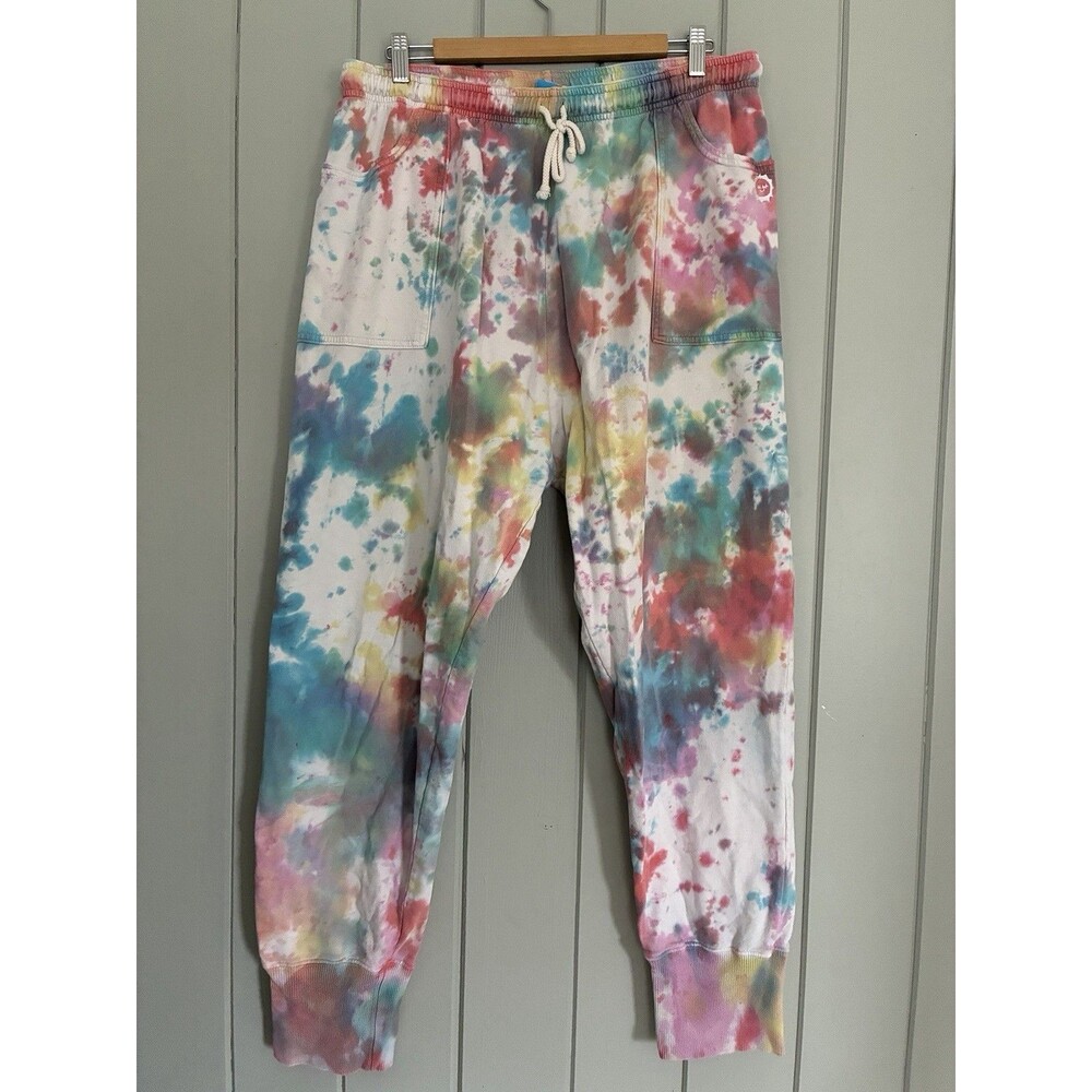 Big Bud Press Sweatpants XXL Rainbow Tie Dye Drawstring Tapered